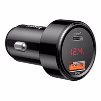 Car charger Baseus Magic Series whit LED display dual quick charging 45W Must CCMLC20C-01