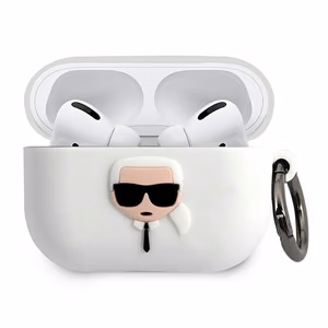 Karl Lagerfeld KLACAPSILGLWH AirPods Pro ümbris valge Silicone Ikonik