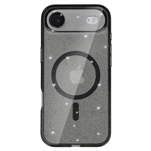 Чехол Glitter MagSafe для iPhone 17 Air чёрный прозрачный