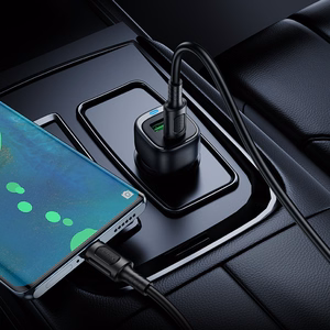 Автомобильное зарядное устройство Borofone BZ34B Cloud USB Type-C QC 3.0 PD 38W с кабелем Type-C чёрный