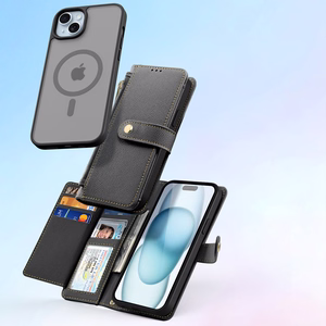 Dux Ducis Lawa Leather Ümbris jaoks iPhone 15 - Must