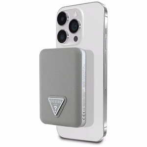 Guess Grained Triangle akupank MagSafe'iga 5000mAh 15W USB-C – beež