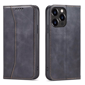 Чехол Magnet Fancy для iPhone 14 с откидной крышкой кошелёк подставка чёрный