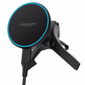Spigen EV15MAQ Essential Qi2 MagSafe auto õhuventilaatori hoidik - must