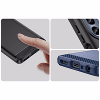 Carbon Ümbris jaoks Motorola Moto G62 5G flexible silicone carbon cover must