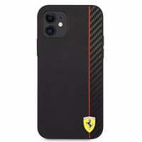 Ferrari FESAXHCP12SBK iPhone 12 mini 5.4" must/must kõvakott On Track Carbon Stripe