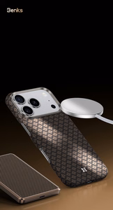 Benks Magnetic Armor Air Armor Grid Kevlar Ümbris Metal Frame 600D (A069) jaoks Iphone 17 Pro kuldne