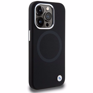 BMW Signature Liquid Silicone MagSafe чехол для iPhone 15 Pro Max - чёрный