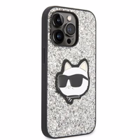 Karl Lagerfeld KLHCP14XG2CPS iPhone 14 Pro Max 6.7" hõbedane/hõbedane hardcase Glitter Choupette Patch