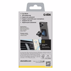 SBS TESUPMAGMCLIP smartphone hoidja magnetic, jaoks air vent - must
