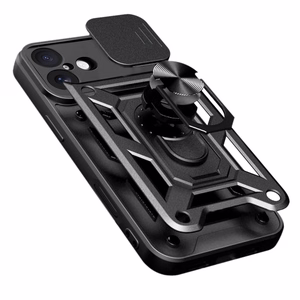 Hybrid Armor Camshield iPhone 17 Ümbris with Stand and Camera Cover - Must