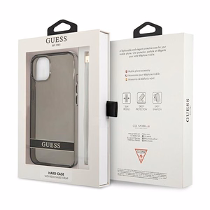 Guess GUHCP13SHTSGSK iPhone 13 mini 5.4" чёрный/чёрный жёсткий чехол Translucent Strap