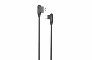 CABLE MX CORNER FAST CHARGE MICRO USB 2.4A/1M/ BLACK ANGULAR