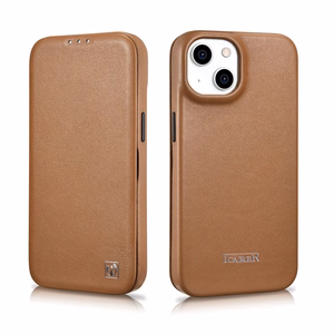 Чехол iCarer CE Premium Leather Folio для iPhone 14 Plus магнитный с откидной крышкой MagSafe коричневый