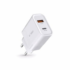 Tech-Protect C30W laadija USB-C PD 30W / USB-A QC 3.0 - valge