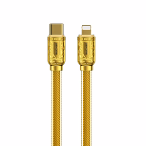 WEKOME WDC-163 Sakin Series USB-C–Lightning laadimis- ja andmekaabel, 1 m, PD 20 W, kuldne