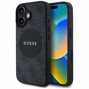 Guess 4G Circle Classic Logo MagSafe ümbris jaoks iPhone 16 - must