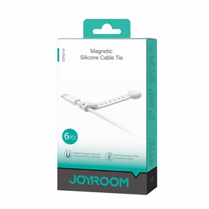 Joyroom JR-ZS422 Kaabel Organizer Silicone Headband koos Magnet, Set of 6 - valge