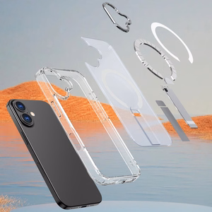 Hybrid Armor X Ümbris jaoks iPhone 17 with Stand, Compatible with MagSafe - Läbipaistev