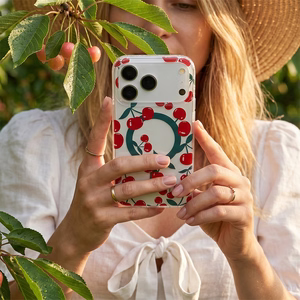 Cherry Mag ümbris iPhone 14 Pro 6,1" jaoks läbipaistev