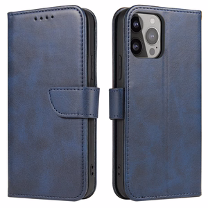 Wallet Ümbris with Stand jaoks iPhone 15 Pro Magnet Ümbris - sinine