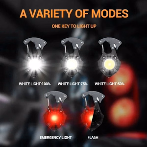 Mini flashlight LED keychain W5143 Type C with 2 screwdriver bits orange