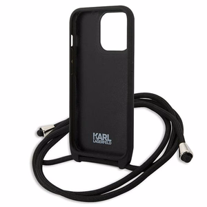 Karl Lagerfeld Leather Monogram Patch and Cord Iconik Ümbris jaoks iPhone 13 Pro / 13 - must