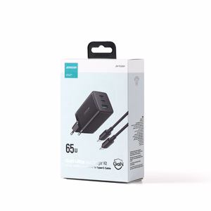 Joyroom fast GaN charger 65W USB-A, 2x USB-C black + USB-C - USB-C cable 100W 1.2m (TCG01)