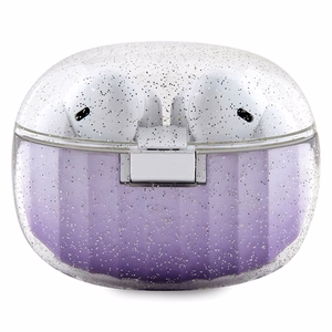 Guess Glitter Gradient TWS Bluetooth наушники с зарядной станцией - фиолетовый