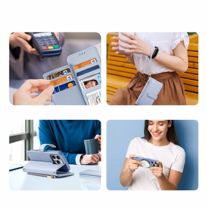 Dux Ducis Lawa iPhone 16 Pro Leather Ümbris with Detachable Magnetic Wallet - Sinine