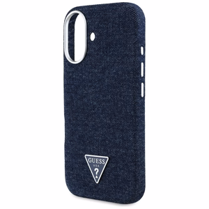 Guess Denim Triangle Logo MagSafe iPhone 16 Ümbris - Sinine