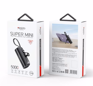 YESIDO POWERBANK YP68 5000 mAh 12W + USB-C KAABEL, LIGHTNING CONNECTOR must