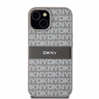 DKNY Leather Mono Stripe & Metal Logo ümbris jaoks iPhone 15 / 14 / 13 - beige