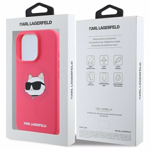 Karl Lagerfeld Silicone Choupette Head MagSafe iPhone 16 Pro Ümbris - Roosa