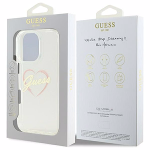 Guess IML Heart Ümbris jaoks iPhone 16 Pro - läbipaistev