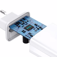 BWOO seina laadija CDA182 QC 38W 1x USB-A + 1x USB-C koos USB-C kaabliga 1 m must