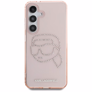 Karl Lagerfeld Rhinestones K. Head Logo Samsung Galaxy S25 Ümbris roosa