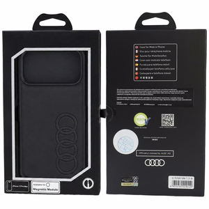 Audi TT kunstnahast ümbris seadmele iPhone 18 Pro Max / 17 Pro Max, MagSafe-ühilduv – must