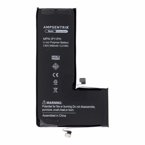 AmpSentrix Basic aku iPhone 11 Pro jaoks (suure mahutavusega 3450 mAh)