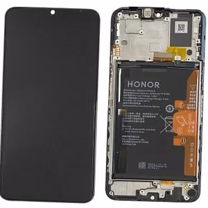 Huawei Honor X7a originaal LCD-ekraani ja puutepaneeli moodul raami ning akuga, must (hoolduspakend)