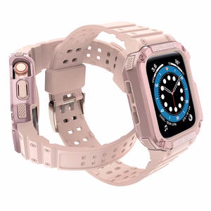 Protect Strap Ремешок для Apple Watch 38/40/41mm с бронированным чехлом - розовый