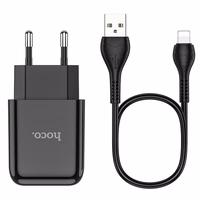 Phone Laadija Hoco USB A 2A 10W + Kaabel USB A to Lightning N2 must
