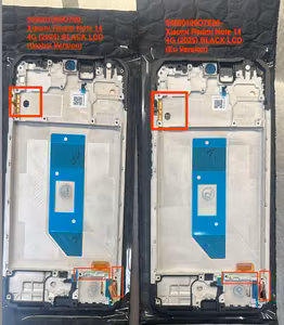 LCD screen Xiaomi Redmi Note 14 4G (Global) koos touch screen koos frame Midnight Must original (service pack)