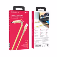 Borofone Kaabel BU31 Clear Shadow Jelly - USB to Micro USB - 2,4A 1 metre kuldne
