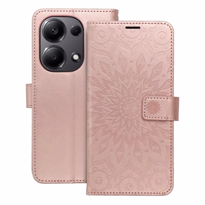 MEZZO Book ümbris jaoks XIAOMI Redmi Note 13 Pro 4G / POCO M6 Pro 4G mandala rose kuldne
