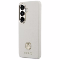 Guess ümbris Rhinestone Round Logo MagSafe Samsung Galaxy S26 Plus beež