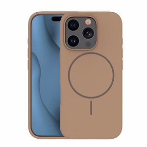 Silicone Thin Mag ümbris jaoks iPhone 15 Pro Max 6,7" brown