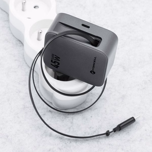 Phone laadija Forcell F-Energy GaN USB C + retractable kaabel USB C PD QC4.0 3A 45W VT-R5 hall