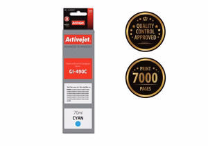Activejet AC-G490C – tsüaan tindipudel, asendab Canon GI-490C, 70 ml, Supreme, 7000 lehekülge