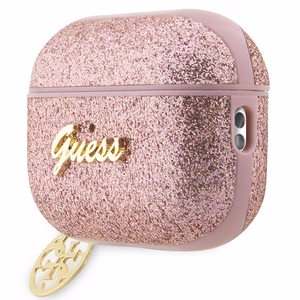 Guess GUAP2GLGSHP AirPods Pro 2 cover roosa/roosa Glitter Flake 4G Charm